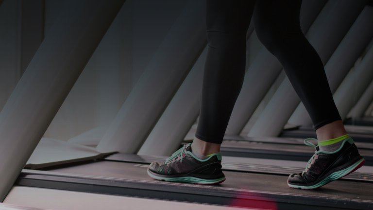 Feet on a treadmill